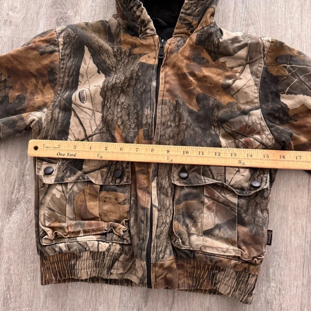 Outfitters Ridge Kids Realtree Hardwoods Camo Hooded Jacket Size Medium M 8